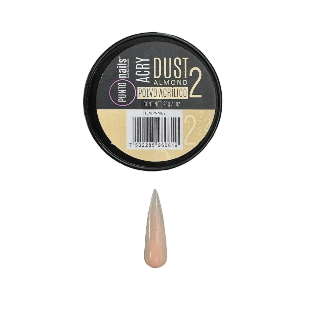 Acrílico Dust  Almond Make Up # 2  1 oz Punto Nails